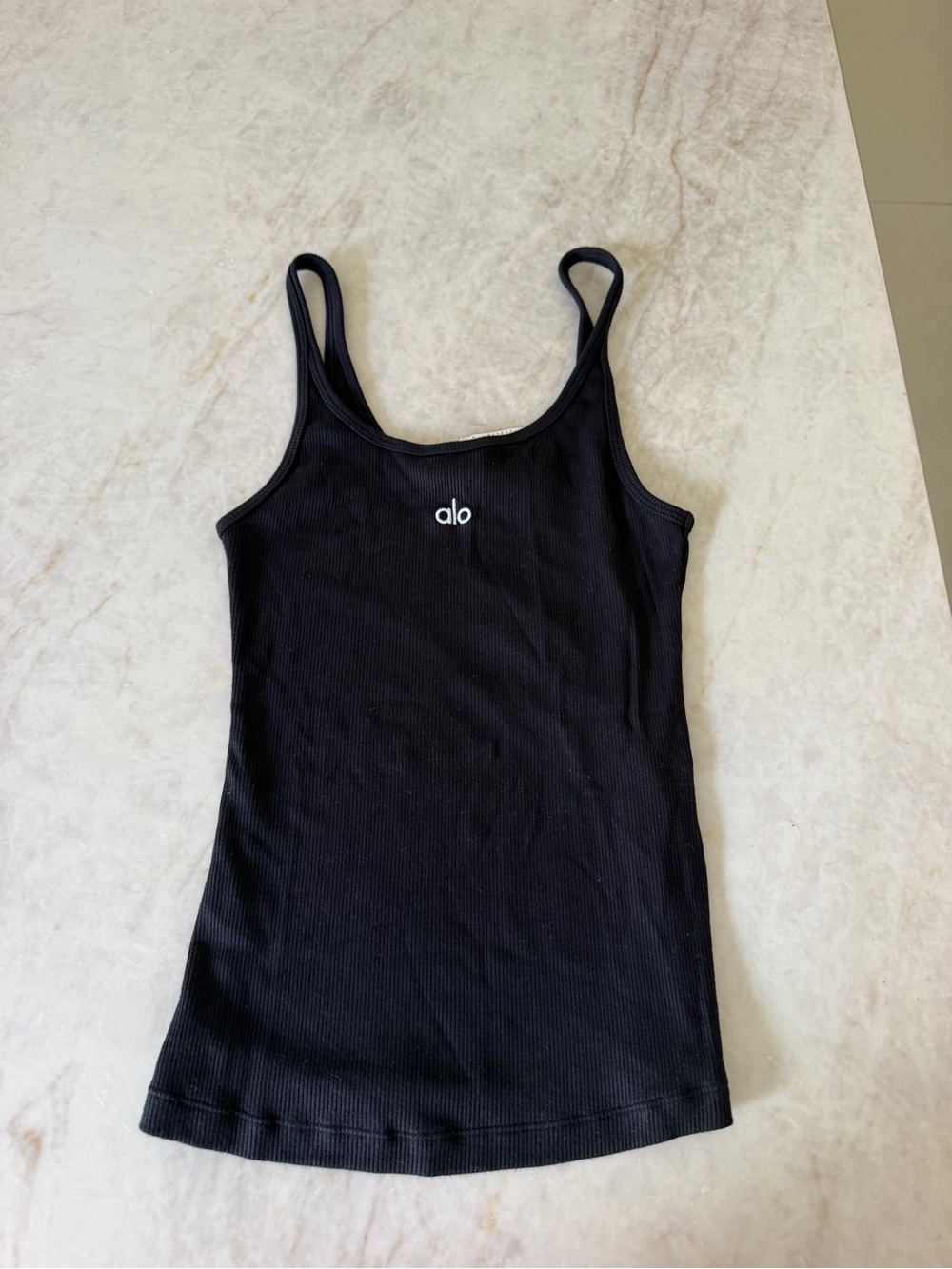 ALO Yoga Black Ribbed Camisole Tank